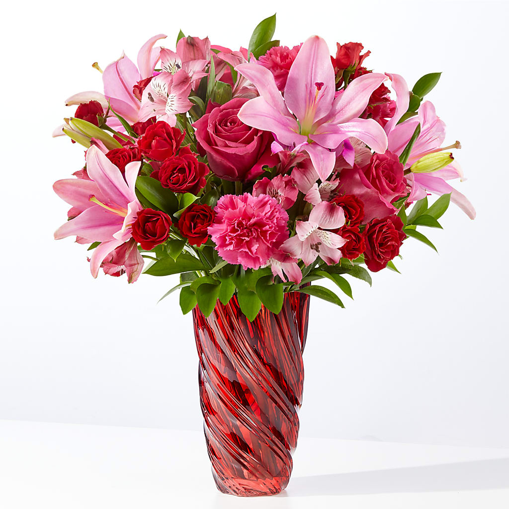In Love Bouquet with Luxe Swirl Vase – Flowersusa.net, Tontitown AR