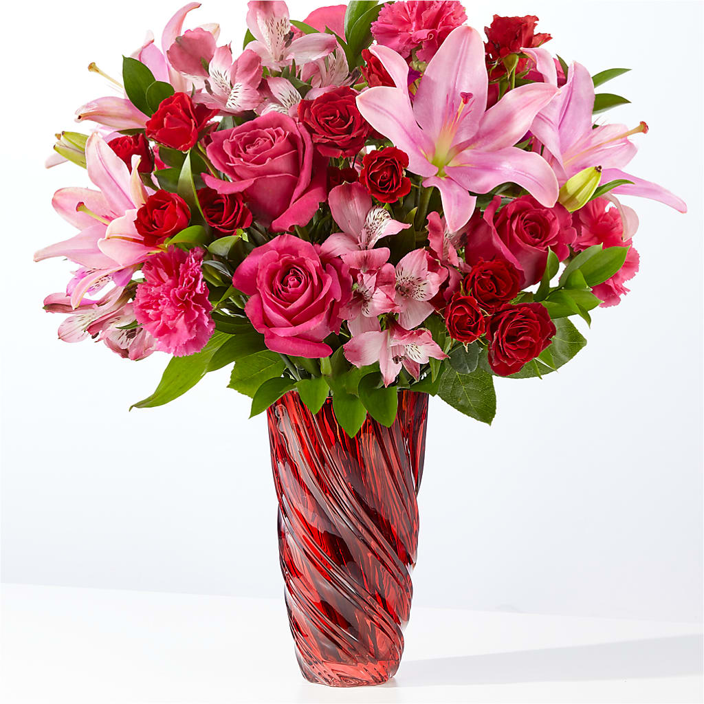 In Love Bouquet with Luxe Swirl Vase – Flowersusa.net, Tontitown AR