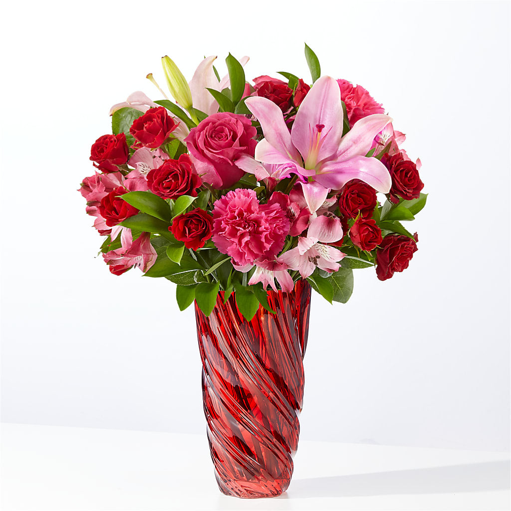In Love Bouquet with Luxe Swirl Vase – Flowersusa.net, Tontitown AR