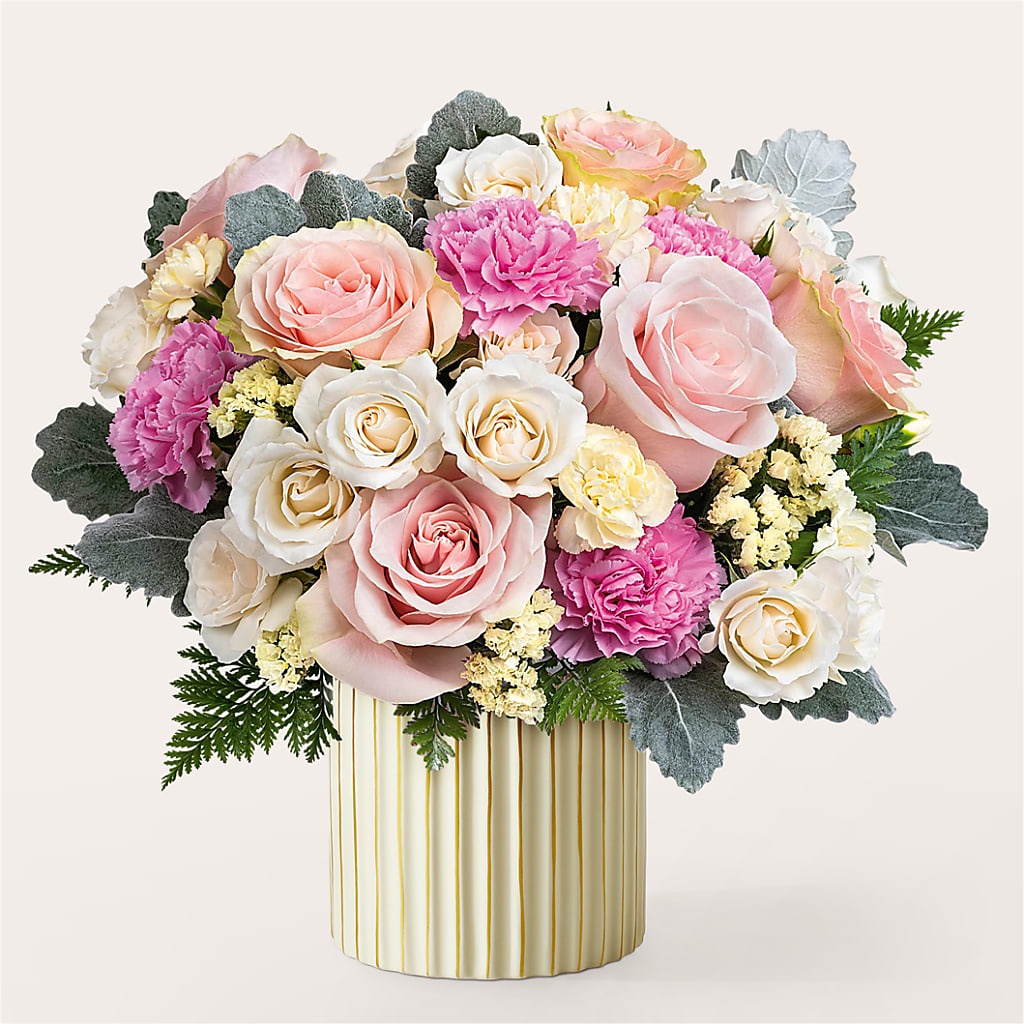 Blissful Moments Bouquet with Ivory Vase – Flowersusa.net, Tontitown AR