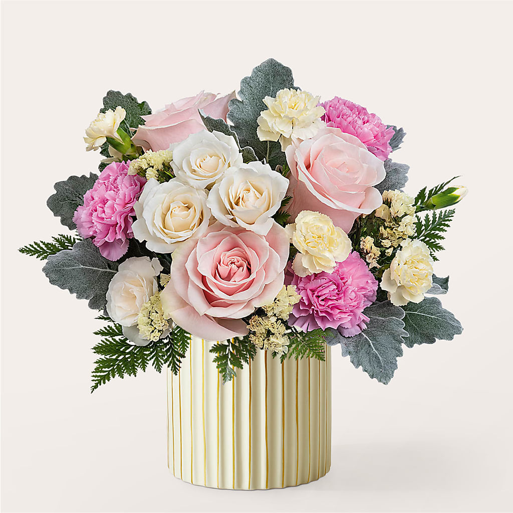 Blissful Moments Bouquet with Ivory Vase – Flowersusa.net, Tontitown AR