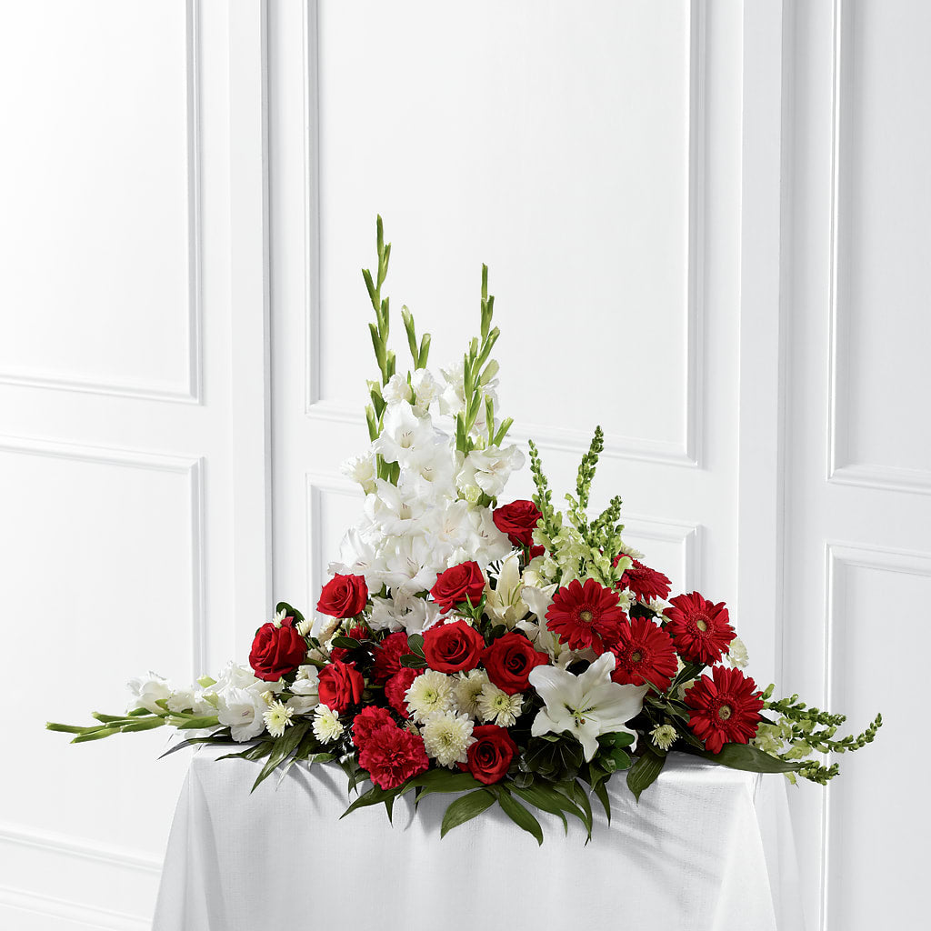 Crimson & White Arrangement – Flowersusa.net, Tontitown AR
