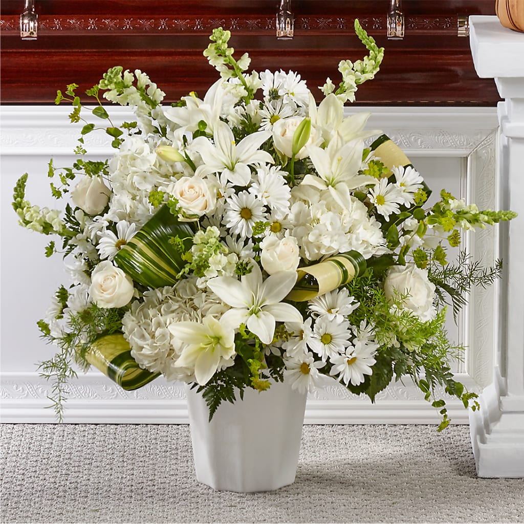 Thoughts of Tranquility Floor Basket – Flowersusa.net, Tontitown AR