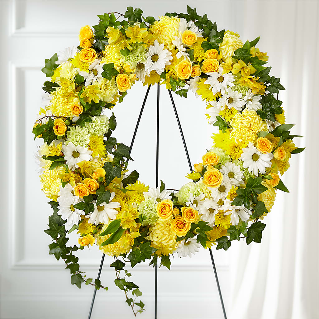 Golden Remembrance Wreath – Flowersusa.net, Tontitown AR