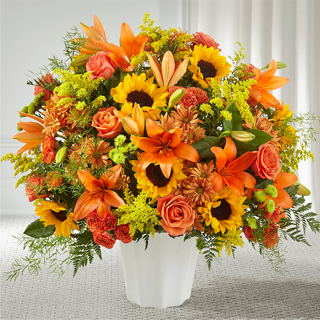 Harvest Thoughts Floor Basket – Flowersusa.net, Tontitown AR