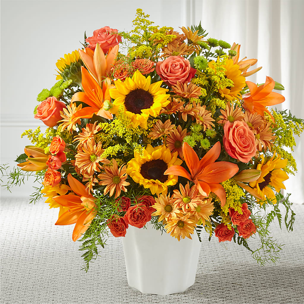 Harvest Thoughts Floor Basket – Flowersusa.net, Tontitown AR