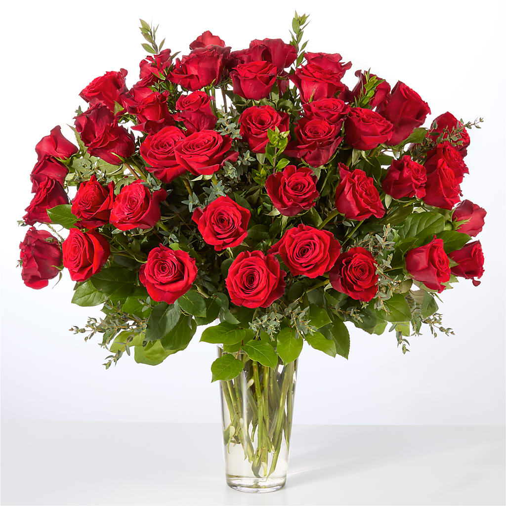 Forever Yours Fifty Stem Red Rose Bouquet – Flowersusa.net, Tontitown AR