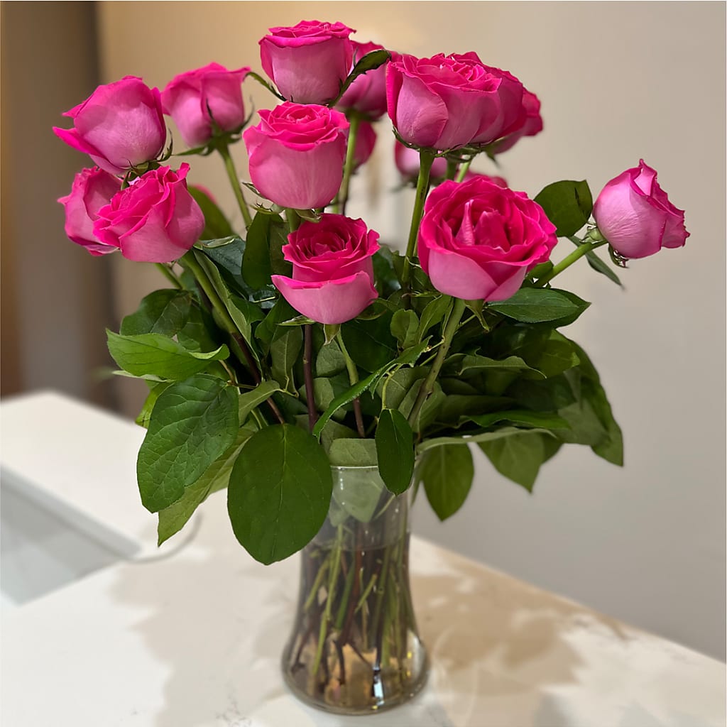 Long Stem Pink Rose Bouquet –  Flowersusa.net, Tontitown AR