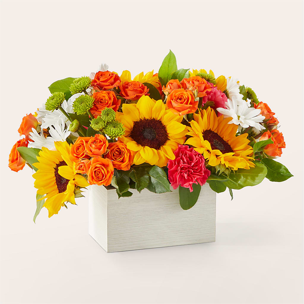 Sun-drenched Blooms Box Bouquet –  Flowersusa.net, Tontitown AR