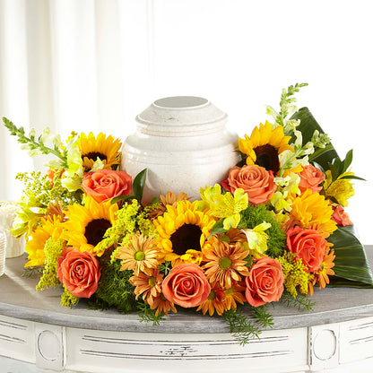 Faithful Sunflower Cremation Adornment –  Flowersusa.net, Tontitown AR