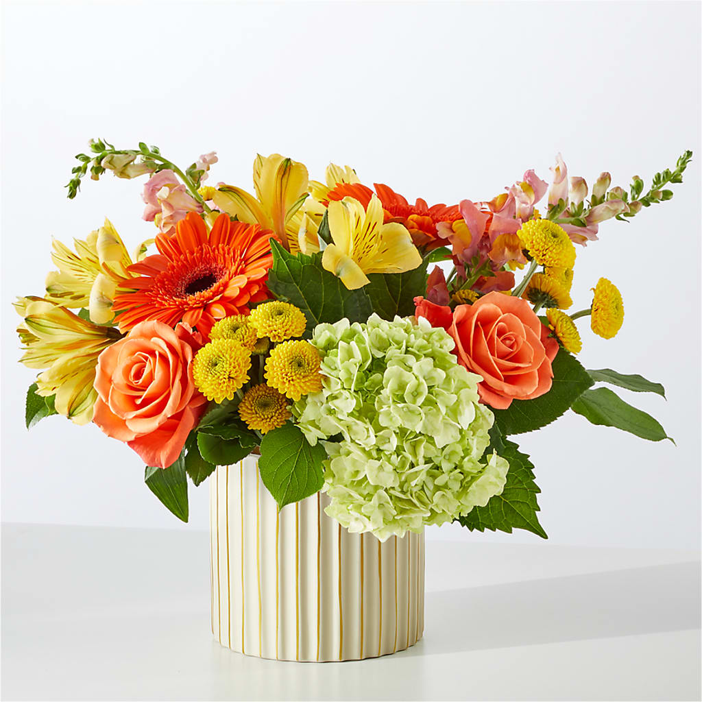 Autumn Sunshine Bouquet with Ivory Vase –  Flowersusa.net, Tontitown AR