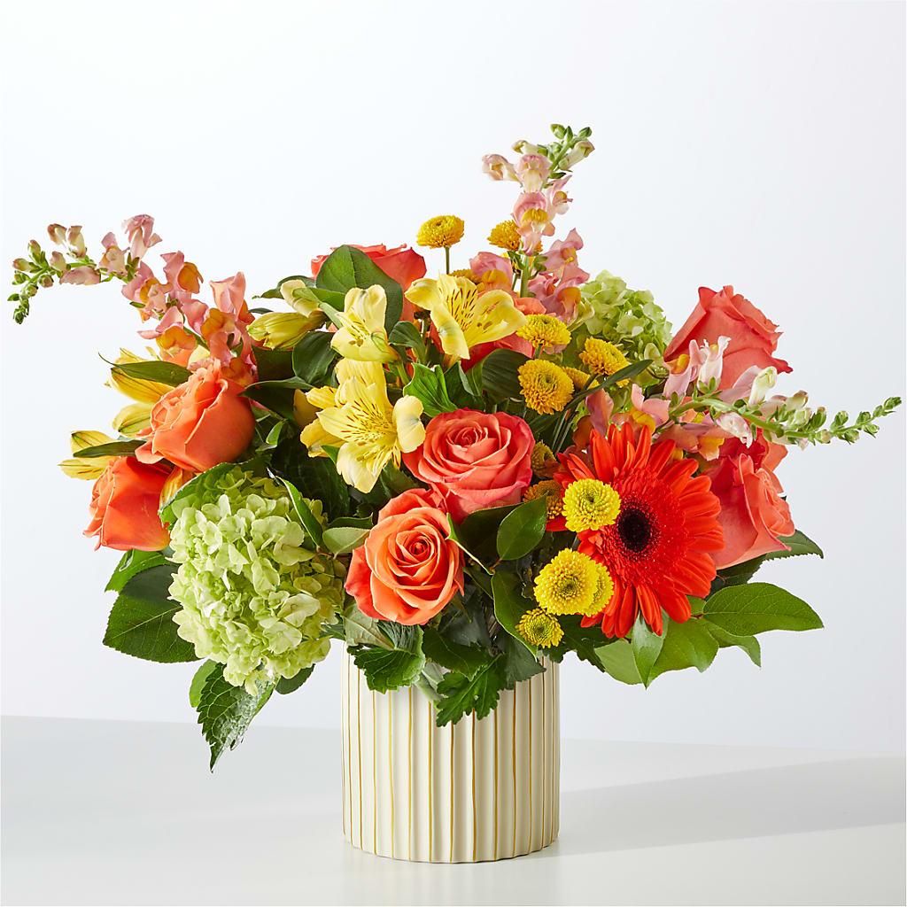 Autumn Sunshine Bouquet with Ivory Vase –  Flowersusa.net, Tontitown AR