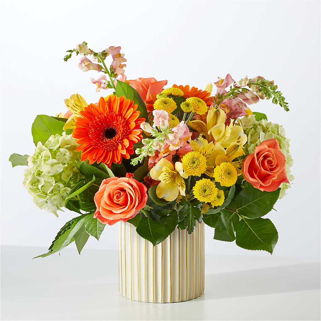 Autumn Sunshine Bouquet with Ivory Vase –  Flowersusa.net, Tontitown AR