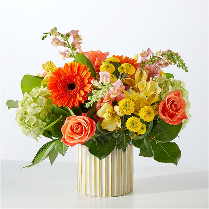 Autumn Sunshine Bouquet with Ivory Vase –  Flowersusa.net, Tontitown AR