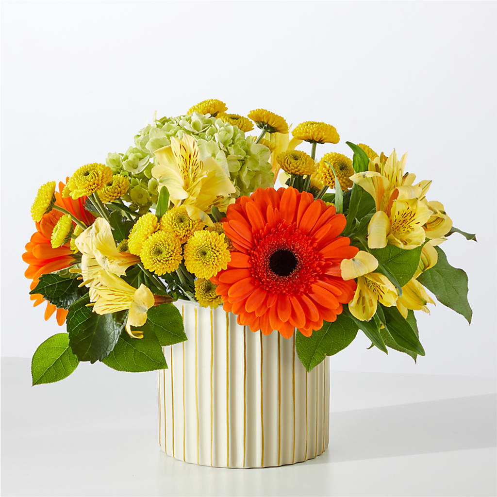 Autumn Sunshine Bouquet with Ivory Vase –  Flowersusa.net, Tontitown AR