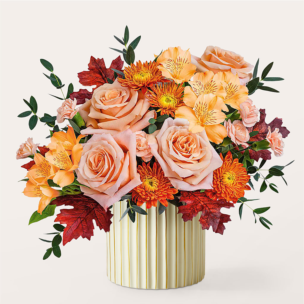 Spiced Latte Bouquet with Ivory Vase –  Flowersusa.net, Tontitown AR