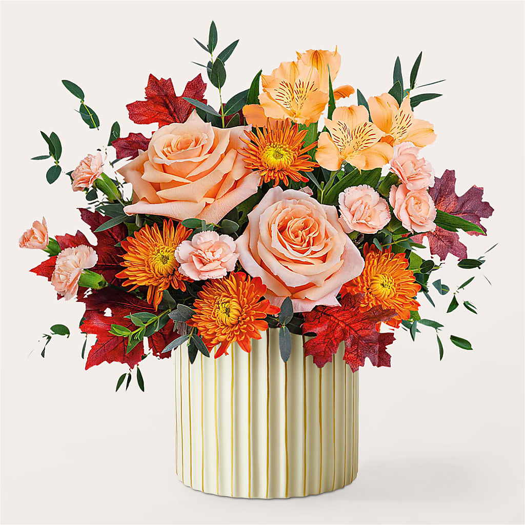 Spiced Latte Bouquet with Ivory Vase –  Flowersusa.net, Tontitown AR